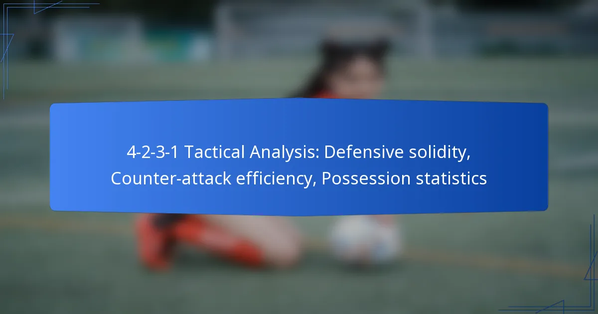 4-2-3-1 Tactical Analysis: Defensive solidity, Counter-attack efficiency, Possession statistics