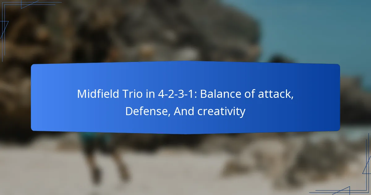 Midfield Trio in 4-2-3-1: Balance of attack, Defense, And creativity