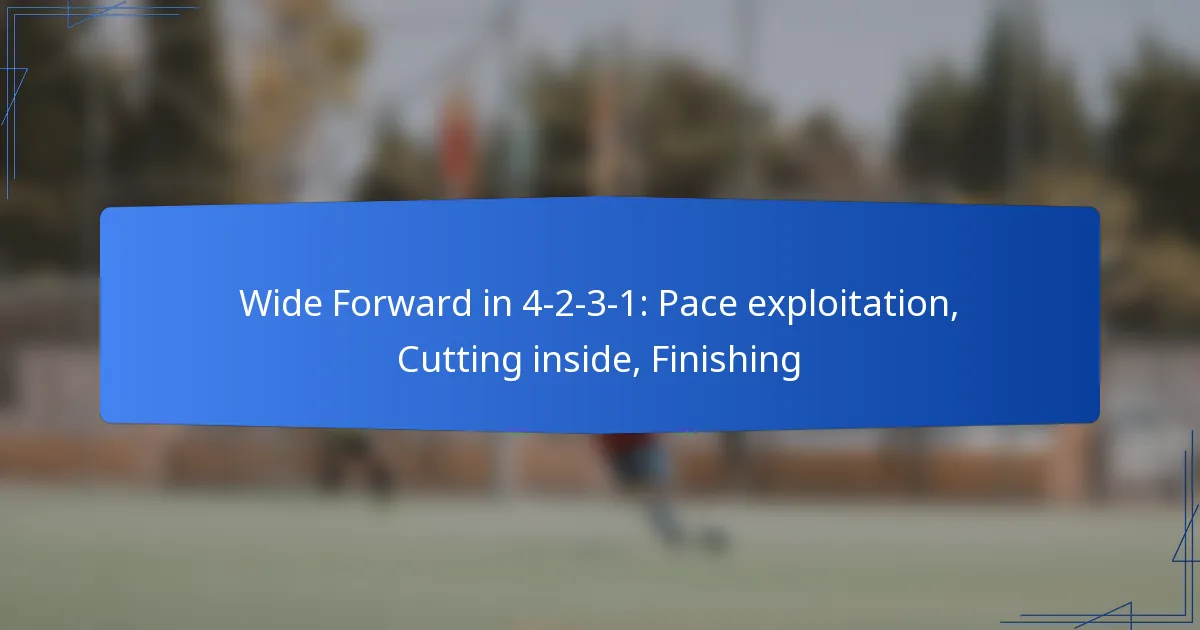 Wide Forward in 4-2-3-1: Pace exploitation, Cutting inside, Finishing