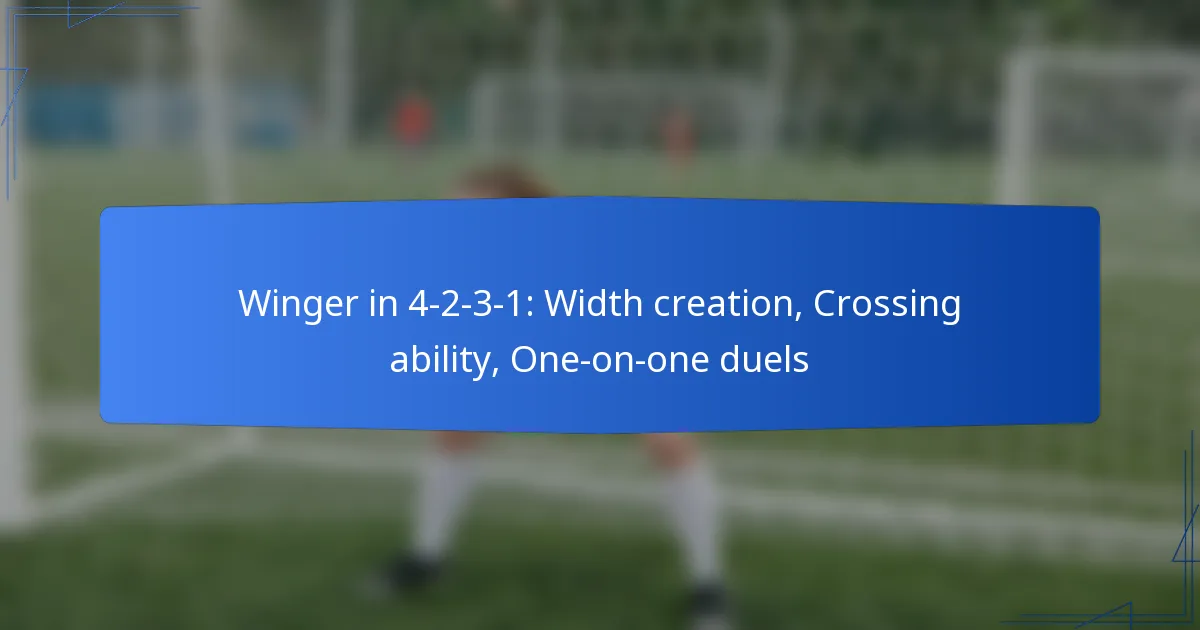 Winger in 4-2-3-1: Width creation, Crossing ability, One-on-one duels