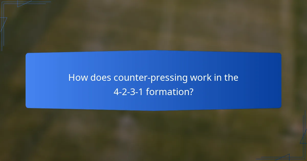 How does counter-pressing work in the 4-2-3-1 formation?