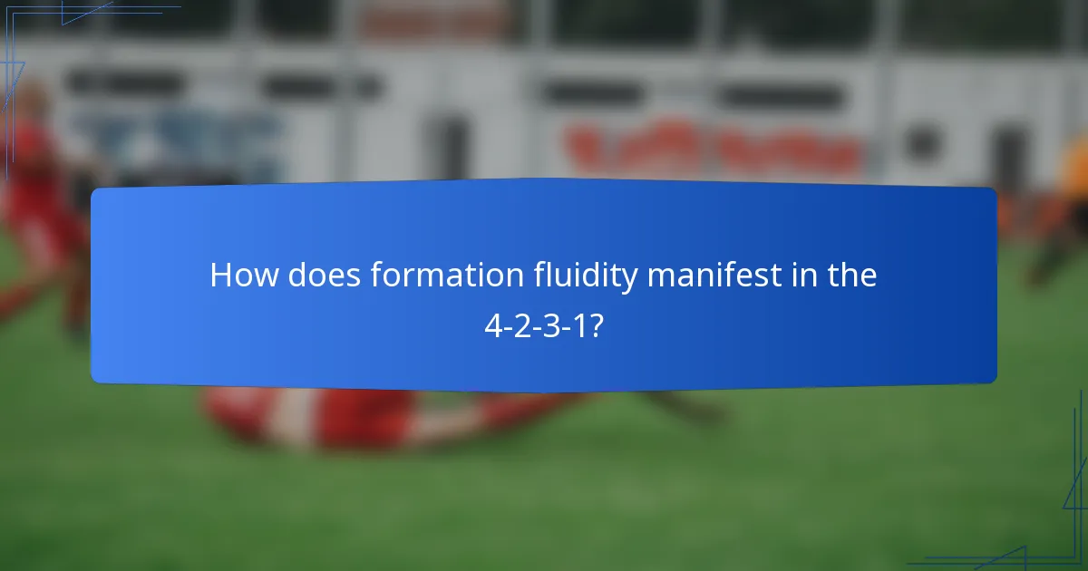 How does formation fluidity manifest in the 4-2-3-1?