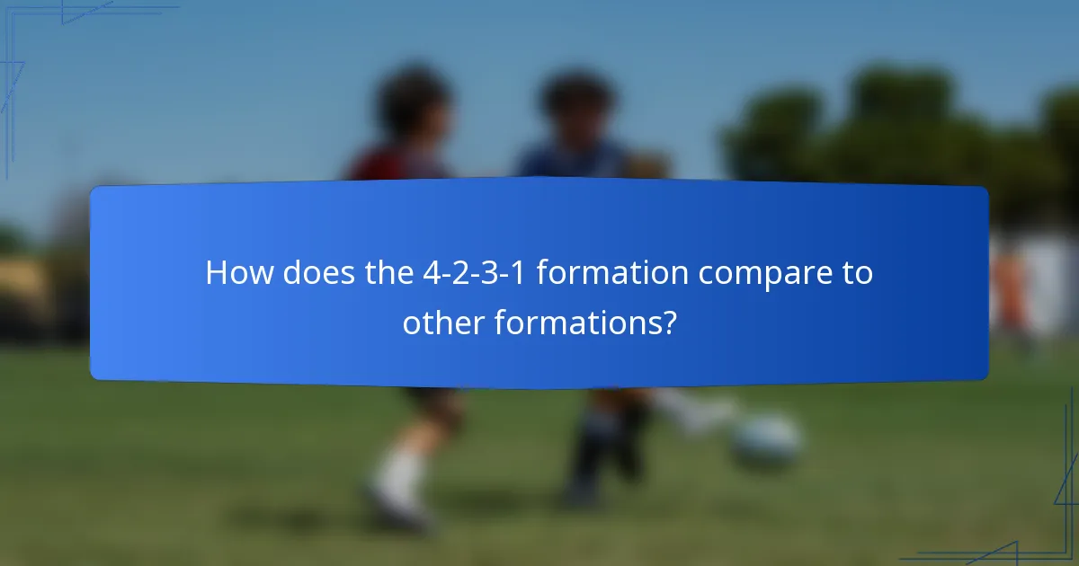 How does the 4-2-3-1 formation compare to other formations?