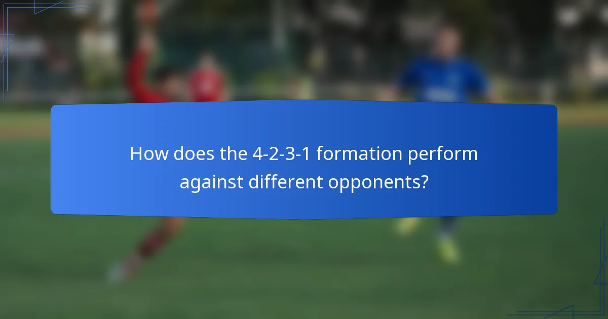 How does the 4-2-3-1 formation perform against different opponents?