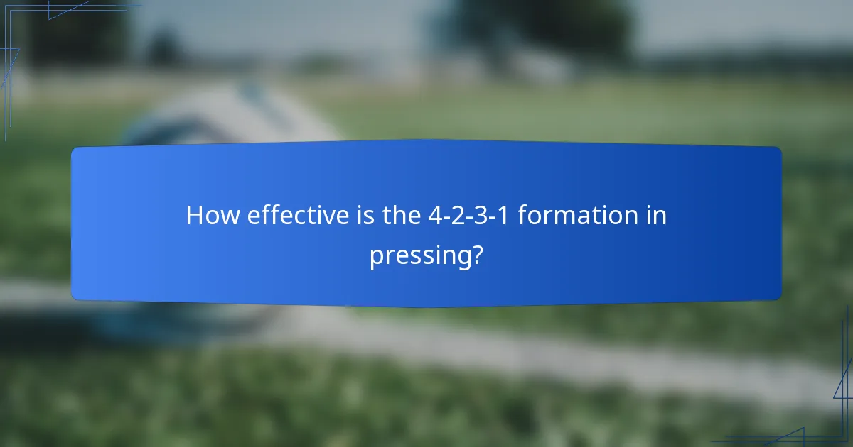 How effective is the 4-2-3-1 formation in pressing?