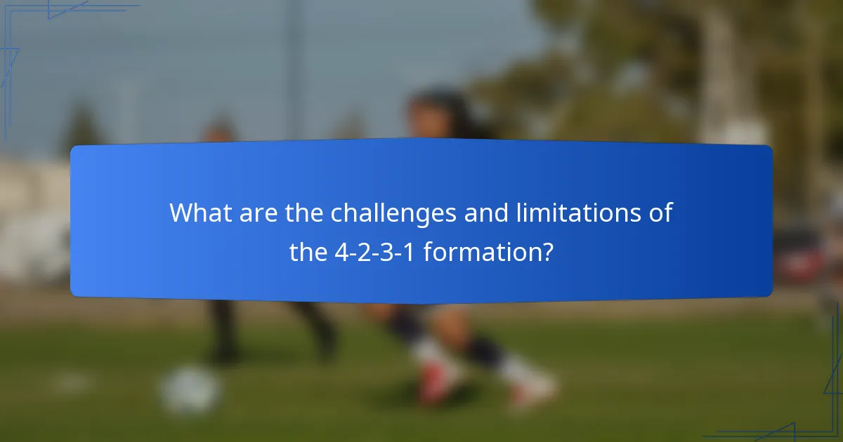 What are the challenges and limitations of the 4-2-3-1 formation?