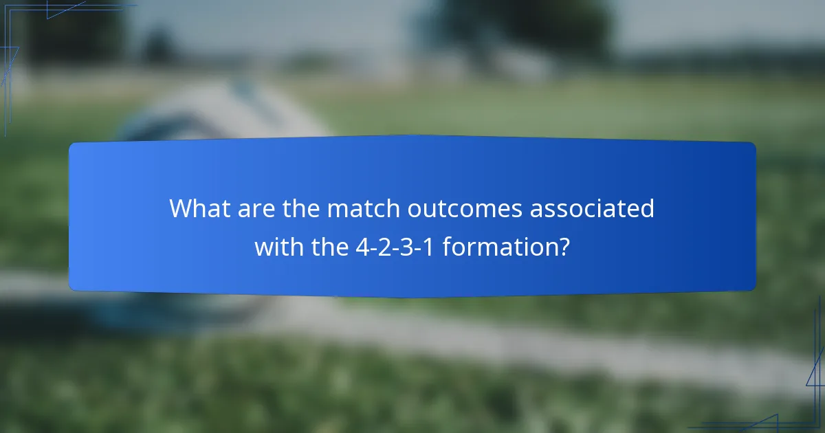 What are the match outcomes associated with the 4-2-3-1 formation?