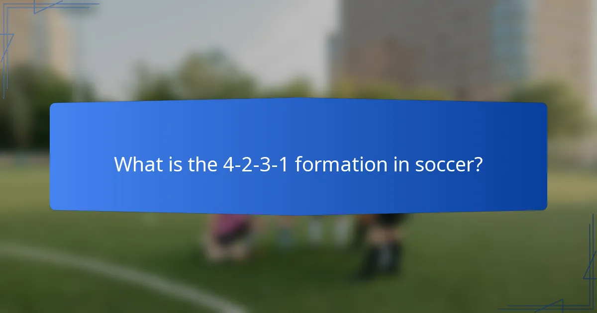 What is the 4-2-3-1 formation in soccer?