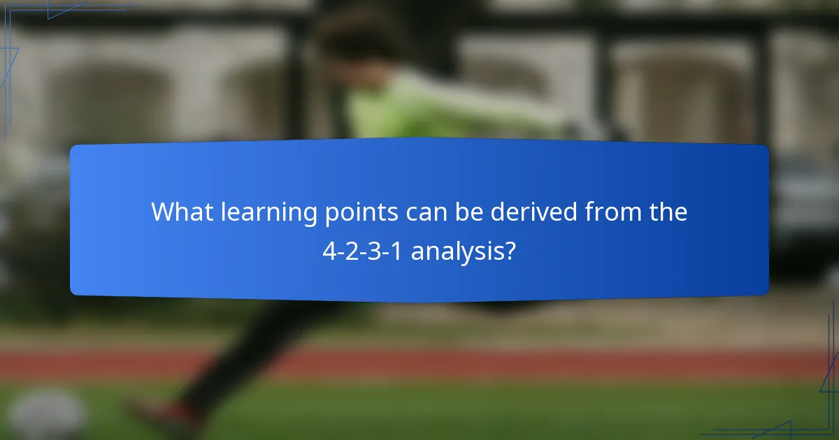 What learning points can be derived from the 4-2-3-1 analysis?
