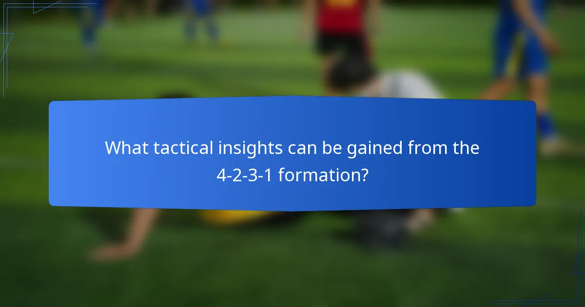 What tactical insights can be gained from the 4-2-3-1 formation?